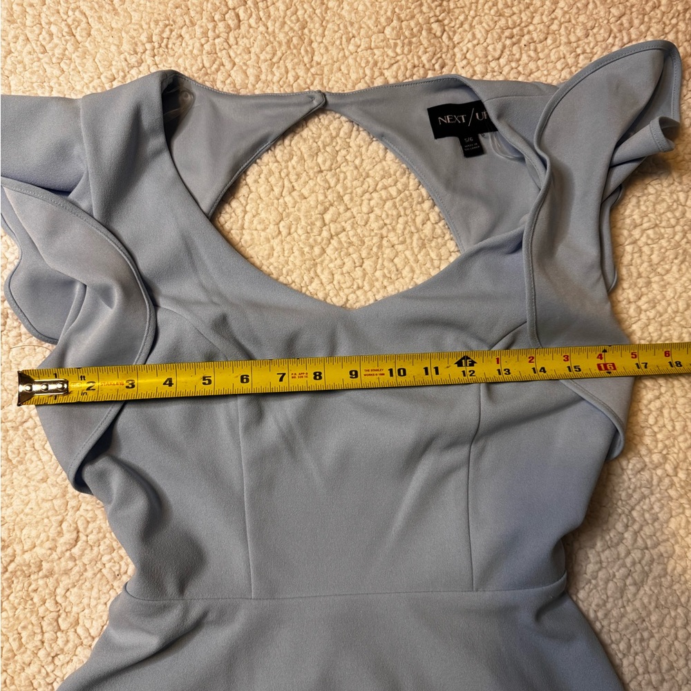 NWT Next Up light Blue Backless Dress with Ruffles - Picture 8 of 10